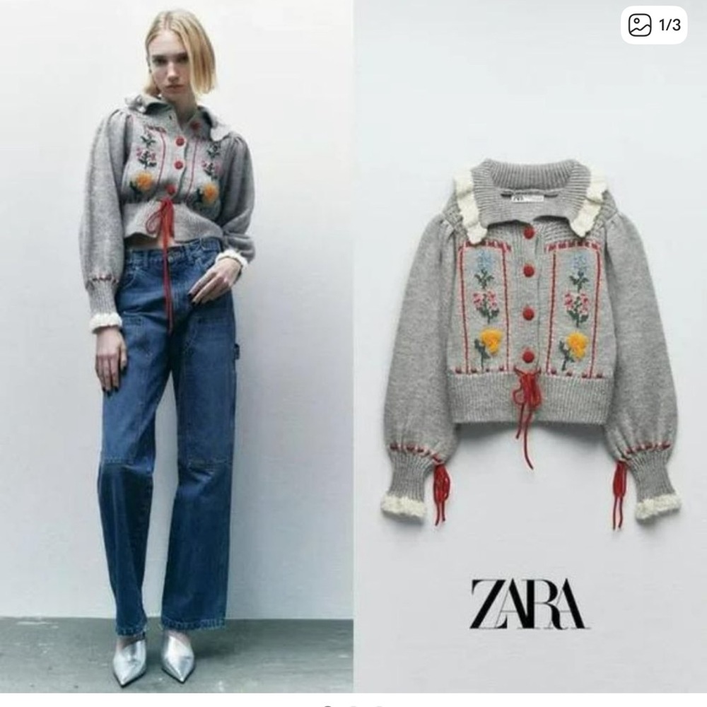 Zara Light Gray Knit Sweater